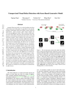 Unsupervised Visual Defect Detection with Score-Based Generative Model