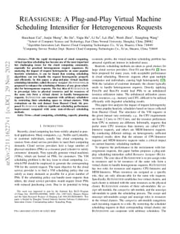 ReAssigner: A Plug-and-Play Virtual Machine Scheduling Intensifier for
  Heterogeneous Requests