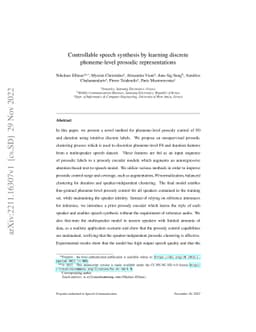Controllable speech synthesis by learning discrete phoneme-level
  prosodic representations