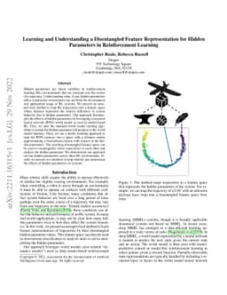 Learning and Understanding a Disentangled Feature Representation for
  Hidden Parameters in Reinforcement Learning