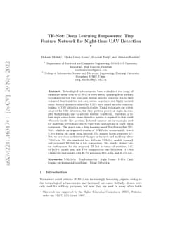 TF-Net: Deep Learning Empowered Tiny Feature Network for Night-time UAV
  Detection