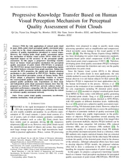 Progressive Knowledge Transfer Based on Human Visual Perception
  Mechanism for Perceptual Quality Assessment of Point Clouds