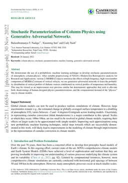 Stochastic Parameterization of Column Physics using Generative
  Adversarial Networks