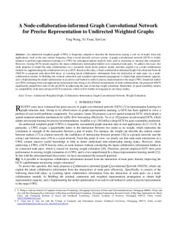 A Node-collaboration-informed Graph Convolutional Network for Precise
  Representation to Undirected Weighted Graphs