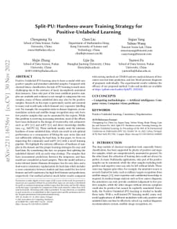 Split-PU: Hardness-aware Training Strategy for Positive-Unlabeled
  Learning