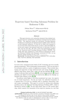 Trajectory-based Traveling Salesman Problem for Multirotor UAVs