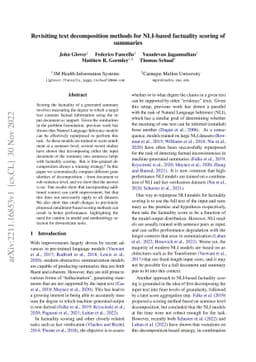 Revisiting text decomposition methods for NLI-based factuality scoring
  of summaries