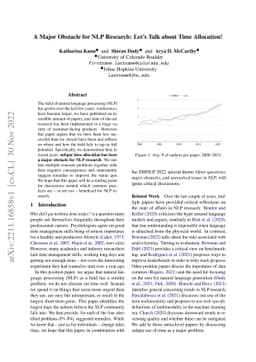A Major Obstacle for NLP Research: Let's Talk about Time Allocation!