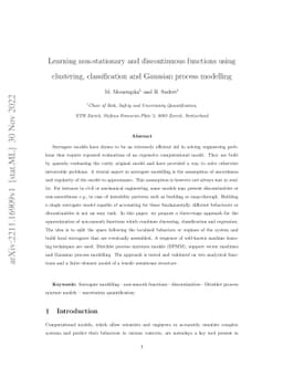 Learning non-stationary and discontinuous functions using clustering,
  classification and Gaussian process modelling