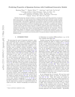 Predicting Properties of Quantum Systems with Conditional Generative
  Models
