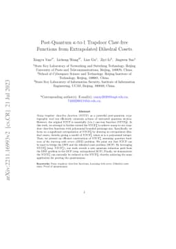 Post-Quantum $κ$-to-1 Trapdoor Claw-free Functions from
  Extrapolated Dihedral Cosets