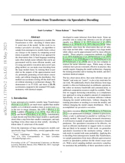 Fast Inference from Transformers via Speculative Decoding