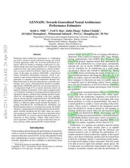 GENNAPE: Towards Generalized Neural Architecture Performance Estimators