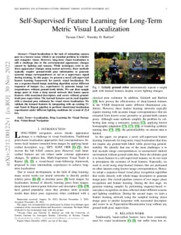 Self-Supervised Feature Learning for Long-Term Metric Visual
  Localization