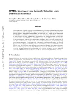 SPADE: Semi-supervised Anomaly Detection under Distribution Mismatch