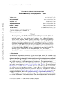 Adaptive Conformal Prediction for Motion Planning among Dynamic Agents