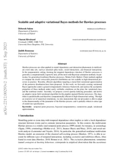 Scalable and adaptive variational Bayes methods for Hawkes processes