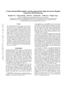 A Noise-tolerant Differentiable Learning Approach for Single Occurrence
  Regular Expression with Interleaving