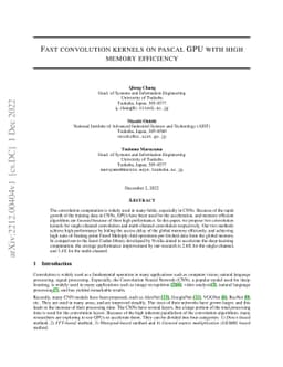 Fast convolution kernels on pascal GPU with high memory efficiency