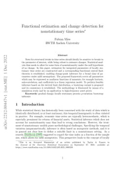 Functional estimation and change detection for nonstationary time series