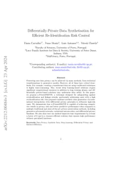 Differentially-Private Data Synthetisation for Efficient
  Re-Identification Risk Control