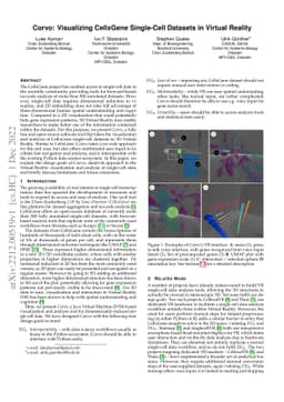 Corvo: Visualizing CellxGene Single-Cell Datasets in Virtual Reality