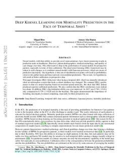 Deep Kernel Learning for Mortality Prediction in the Face of Temporal
  Shift