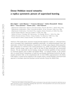 Dense Hebbian neural networks: a replica symmetric picture of supervised
  learning