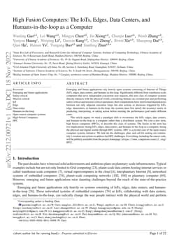 High fusion computers: The IoTs, edges, data centers, and
  humans-in-the-loop as a computer