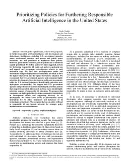 Prioritizing Policies for Furthering Responsible Artificial Intelligence
  in the United States