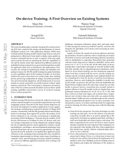 On-device Training: A First Overview on Existing Systems