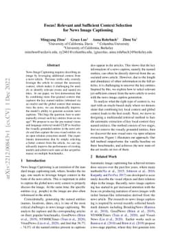 Focus! Relevant and Sufficient Context Selection for News Image
  Captioning