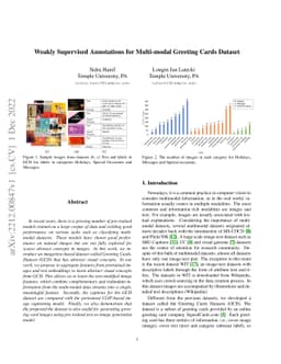 Weakly Supervised Annotations for Multi-modal Greeting Cards Dataset
