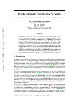 Private Multiparty Perception for Navigation