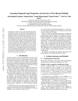 Learning Temporal Logic Properties: an Overview of Two Recent Methods