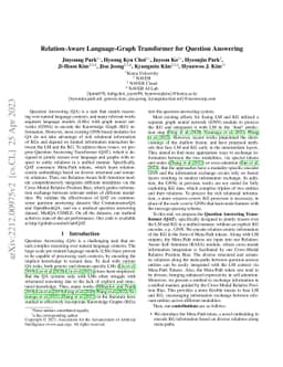 Relation-Aware Language-Graph Transformer for Question Answering