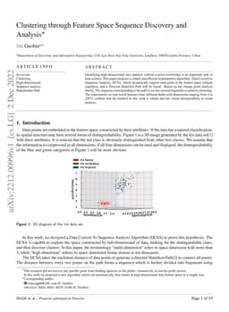 Clustering through Feature Space Sequence Discovery and Analysis