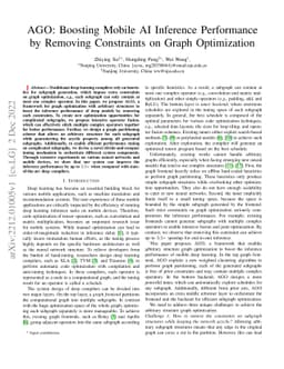AGO: Boosting Mobile AI Inference Performance by Removing Constraints on
  Graph Optimization