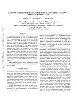 Injecting Spatial Information for Monaural Speech Enhancement via
  Knowledge Distillation