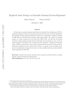 Empirical Asset Pricing via Ensemble Gaussian Process Regression