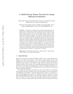 A Multi-Stream Fusion Network for Image Splicing Localization