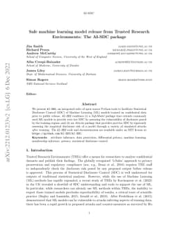 Safe machine learning model release from Trusted Research Environments:
  The AI-SDC package