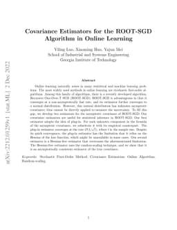 Covariance Estimators for the ROOT-SGD Algorithm in Online Learning
