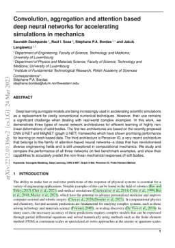 Convolution, aggregation and attention based deep neural networks for
  accelerating simulations in mechanics