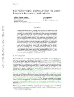 Compound Tokens: Channel Fusion for Vision-Language Representation
  Learning