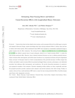 Estimating Time-Varying Direct and Indirect Causal Excursion Effects
  with Longitudinal Binary Outcomes