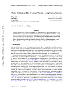 Online Estimation of the Koopman Operator Using Fourier Features