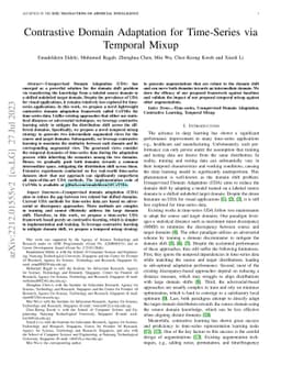 Contrastive Domain Adaptation for Time-Series via Temporal Mixup