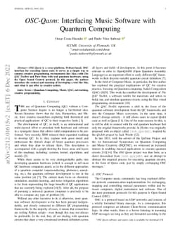 OSC-Qasm: Interfacing Music Software with Quantum Computing