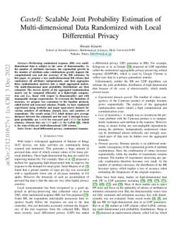 Castell: Scalable Joint Probability Estimation of Multi-dimensional Data
  Randomized with Local Differential Privacy